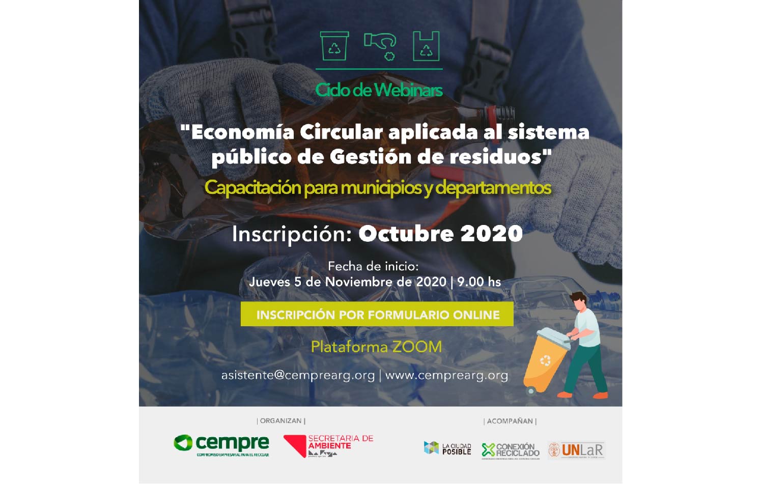 Lanzamiento Ciclo de Webinars “Economía circular aplicada al sistema público de gestión de residuos”